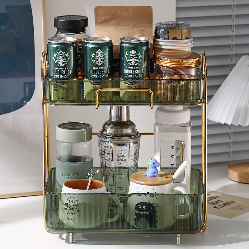 Double Layer Cup Shelf Desktop Storage Box