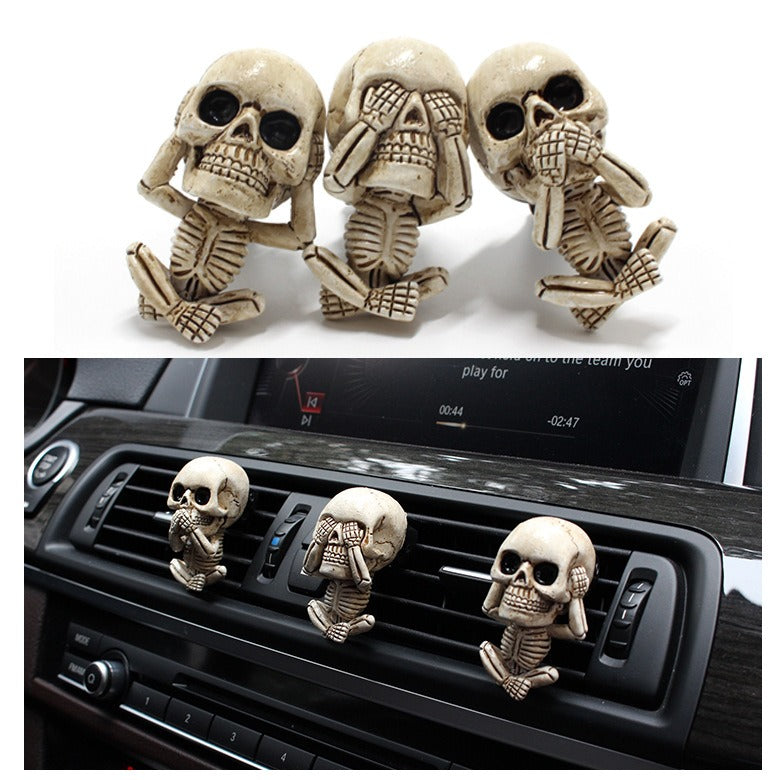 Ghost Head Aromatherapy Hanger Set Resin Car Air Outlet Aromatherapy Decoration Car - NOVADI