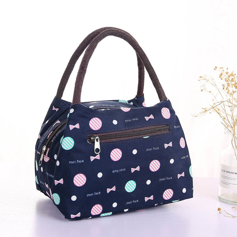 New Oxford Cloth Portable Bag Portable Folding Portable Lunch Box Bag Lunch Bag Thermal Insulation Bag Picnic Bag