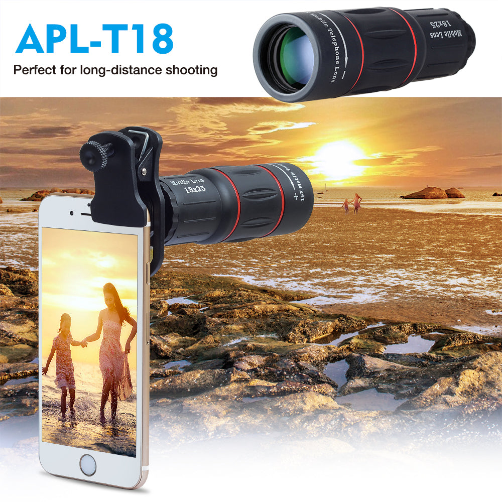 APEXEL 18X Teleskop Zoom Handy Objektiv für iPhone Samsung Smartphones universal clip Telefon Kamera Objektiv mit stativ 18XTZJ 