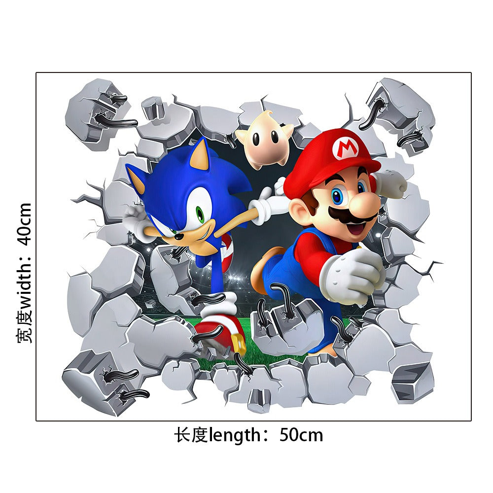 Sonic Stickers Cartoon Anime Super Mario Self Adhesive PVC Decoration Mario Stickers - NOVADI