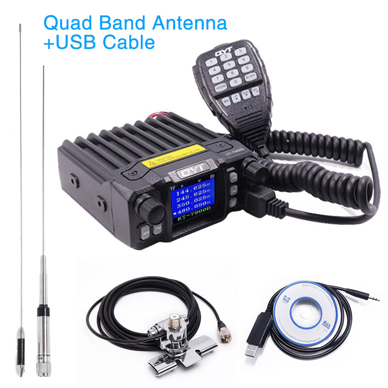 KT-7900D Mini Mobile Radio KT7900D Quad Band Quad standby 136-174MHz/220-260MHz/350-390MHz/400-480MHZ Car 4 Bands CB Radio - NOVADI