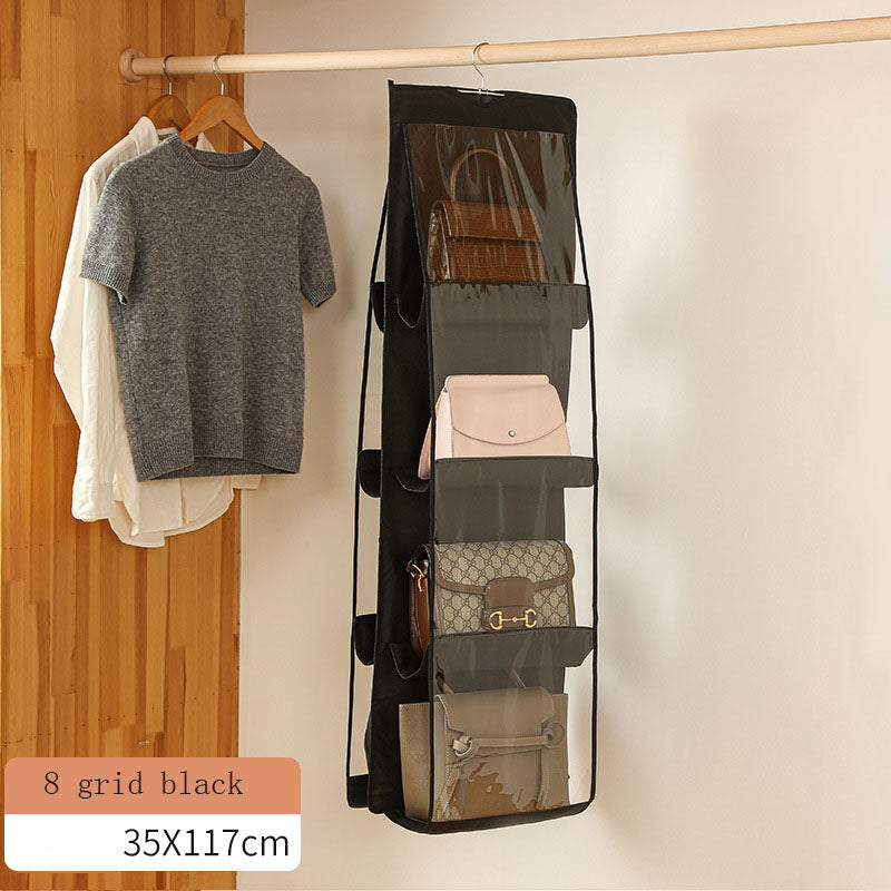 Bag storage hanging bag hanging double-sided transparent six-layer storage bag bedroom wardrobe storage bag dust bag