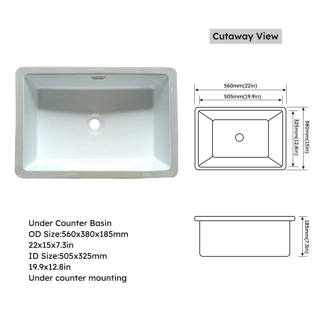 43 inch marble countertop with base rectangular central sink and 4-inch high splash guard, pre drilled 8-inch faucet hole ，white - NOVADI