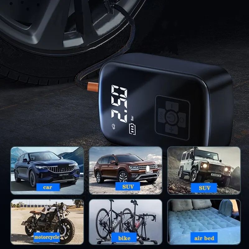 Car mounted wireless inflation pump car mini inflation pump household car dual-use high-pressure air pump - NOVADI