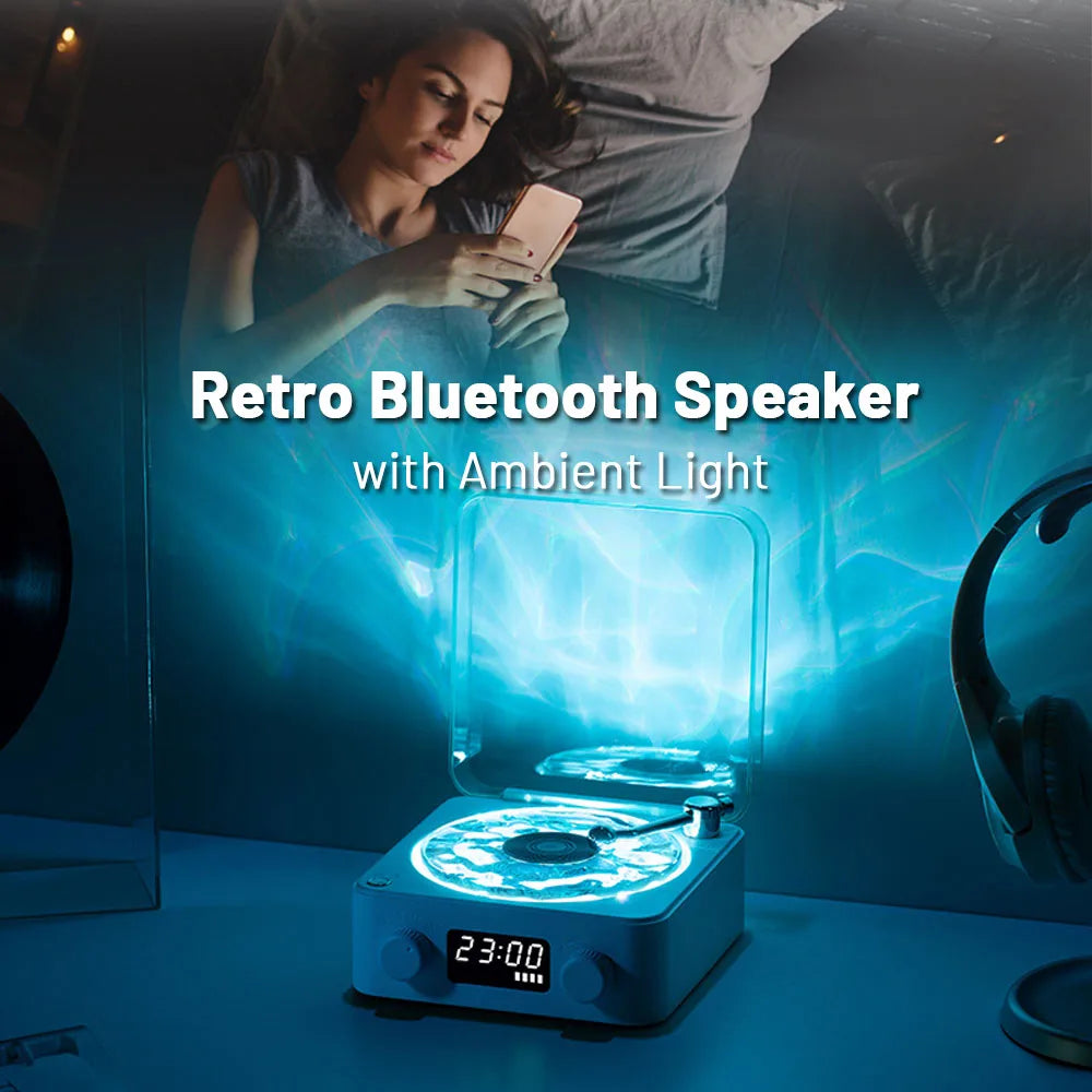 Mini Retro White Noise Bluetooth Speaker Portable Vintage Sleep Aid Bluetooth Speaker Subwoofer with RGB Light Support TF Card - NOVADI