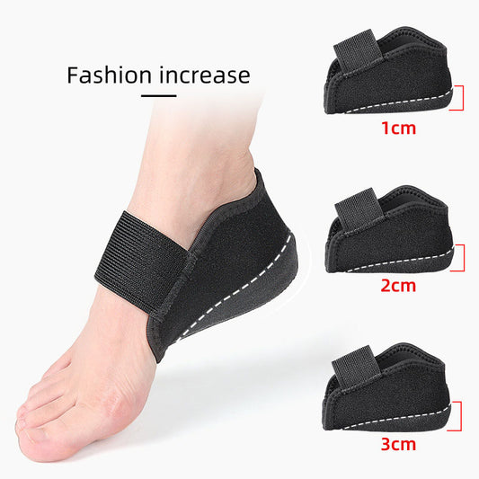 Height increasing heel cover, heel protection cover, shock-absorbing and pressure relieving Velcro heel