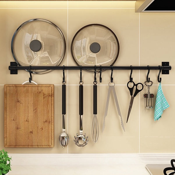 Kitchen Hanging Spoon Hanger Hook Punch-Free Wall-Mounted Wall Hook Rack Supplies Row Hook Sticky Hook Hook Rack