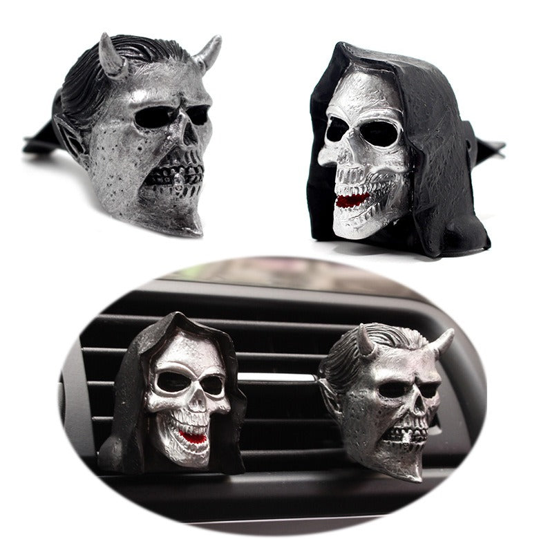 Death Skull Aromatherapy Plugin Resin Ghost Mask Car mounted Aromatherapy Clip Decoration - NOVADI