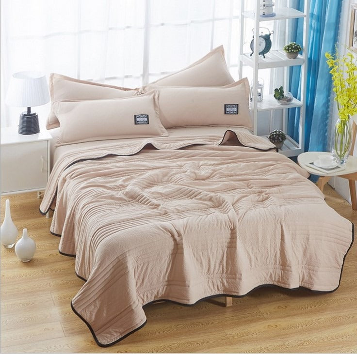 Summer Quilt Air Conditioning Quilt Solid Color Quilted Single and Double Quilt Vacuum Solid Color Summer Cool Quilt - NOVADI