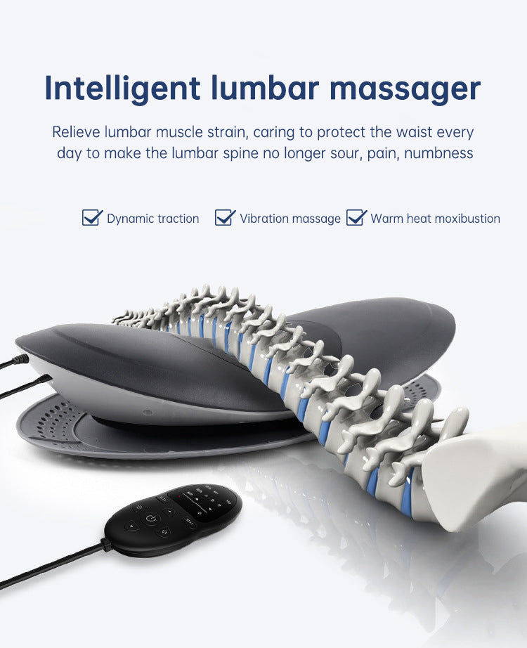 Waist Massager Lumbar Traction Inflatable Hot Compress Back Cervical Stretcher Massage Air Pressure Reduce Relief Pain - NOVADI