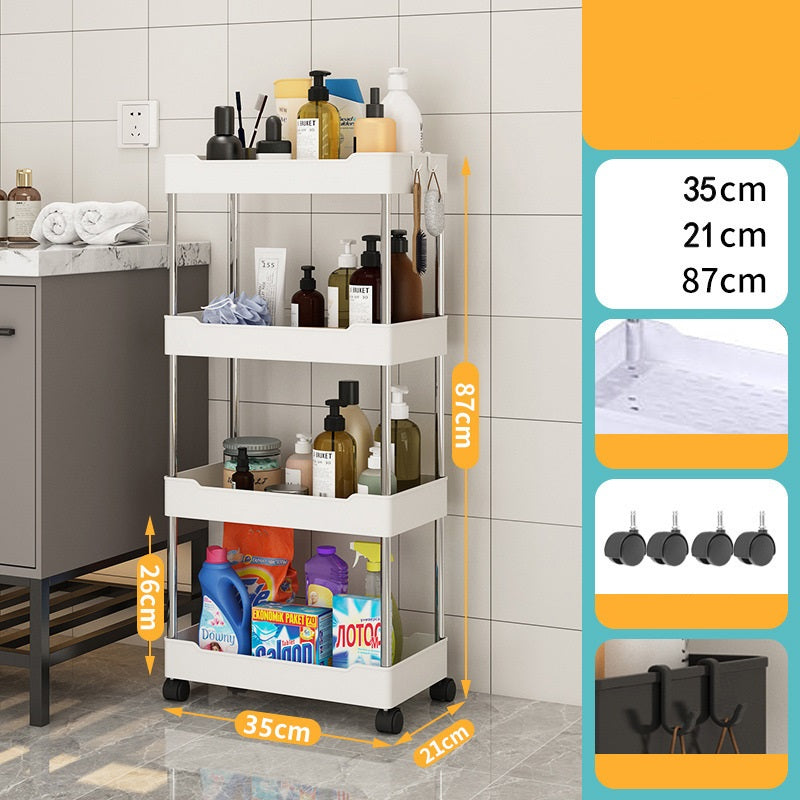 Kitchen multi layer vegetable basket rack floor-standing removable vegetable storage household multi functional trolley