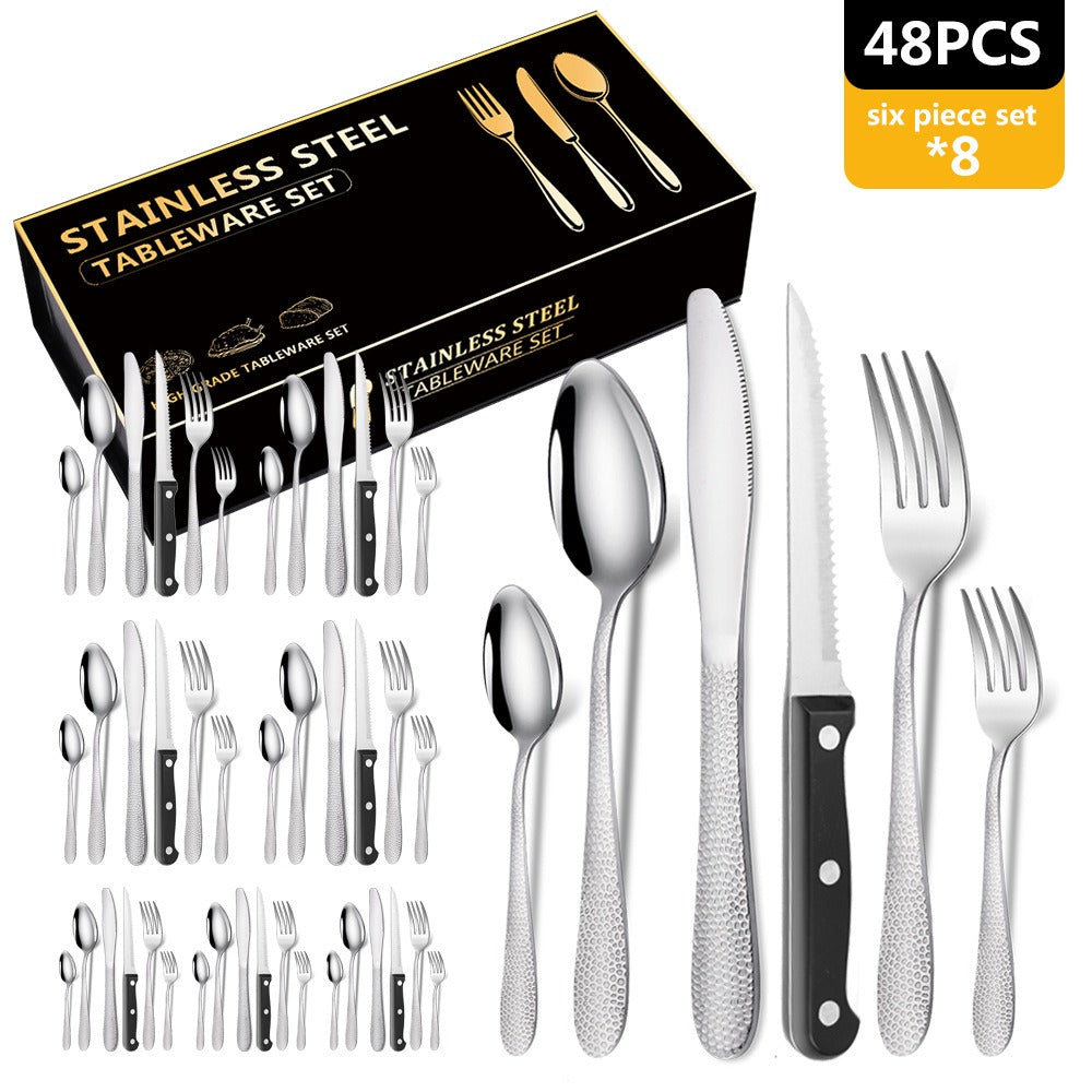 Creative Snakeskin Water Cube Stainless Steel Knife Fork And Spoon Cutlery Set Of 48 Sets Of Gifts In Colorful Boxes