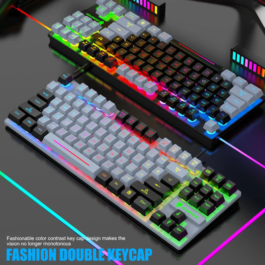 Gaming Keyboard Colorful LED Backlight Office Keyboard for Desktop Typing PC