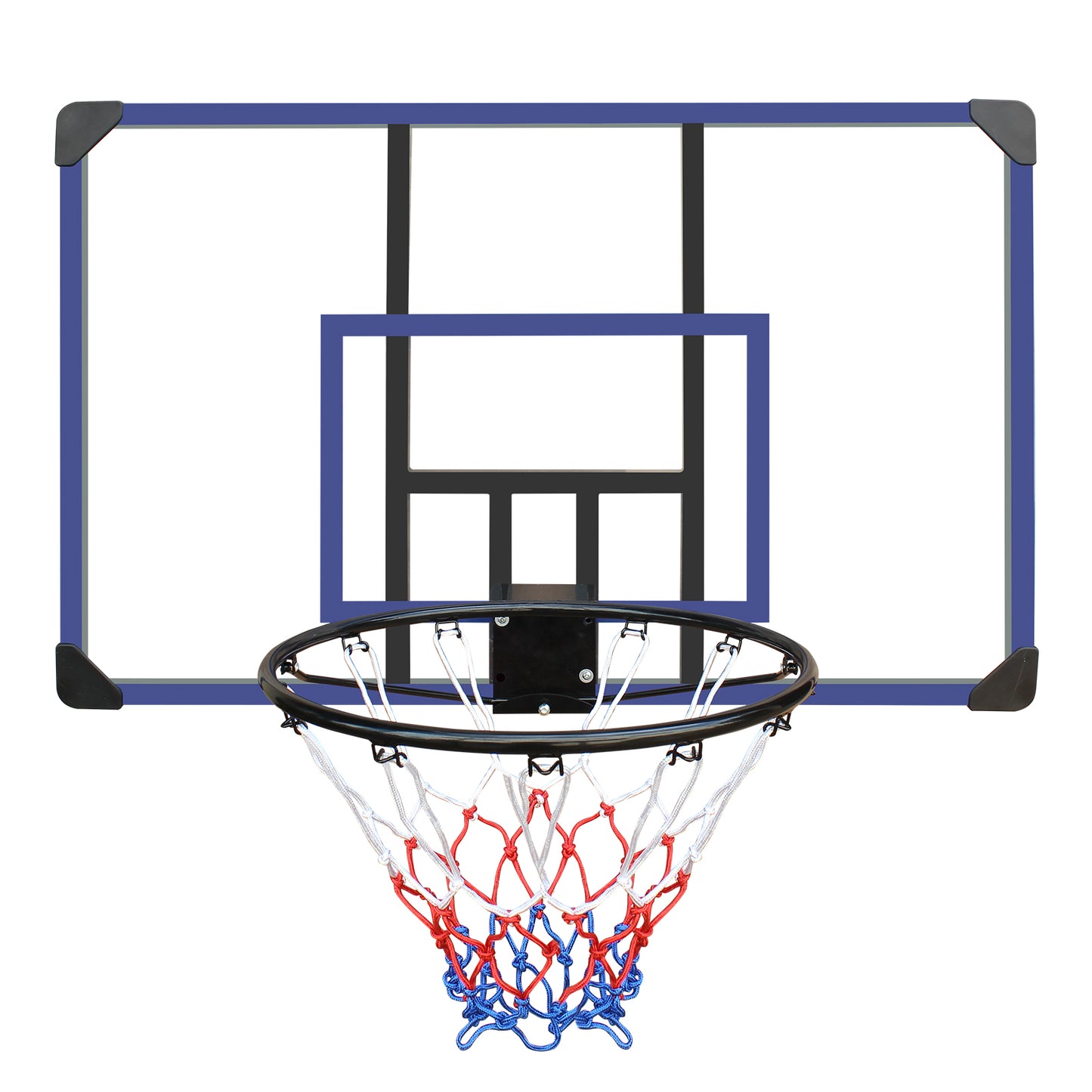 Wall mounted basketball basket, 45 x 29 inch shatterproof back, foldable basketball basket, all-weather mesh fabric