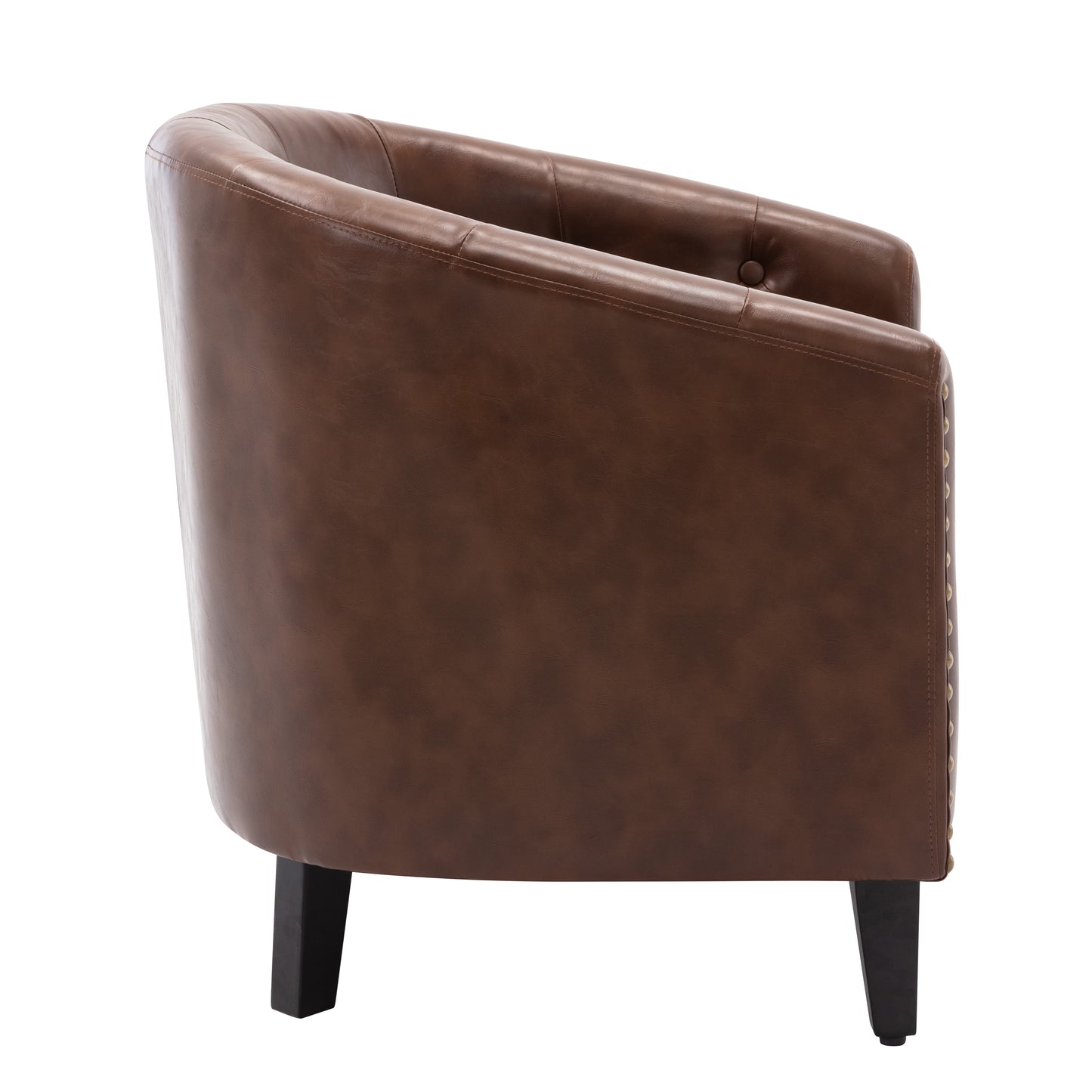 PU-Leder Tufted Barrel ChairTub Chair für Wohnzimmer Schlafzimmer Clubsessel