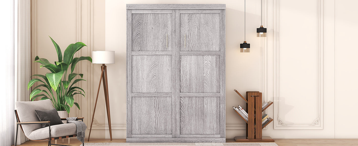 Full Size Murphy Bed, can be Folded into a Cabinet Gray