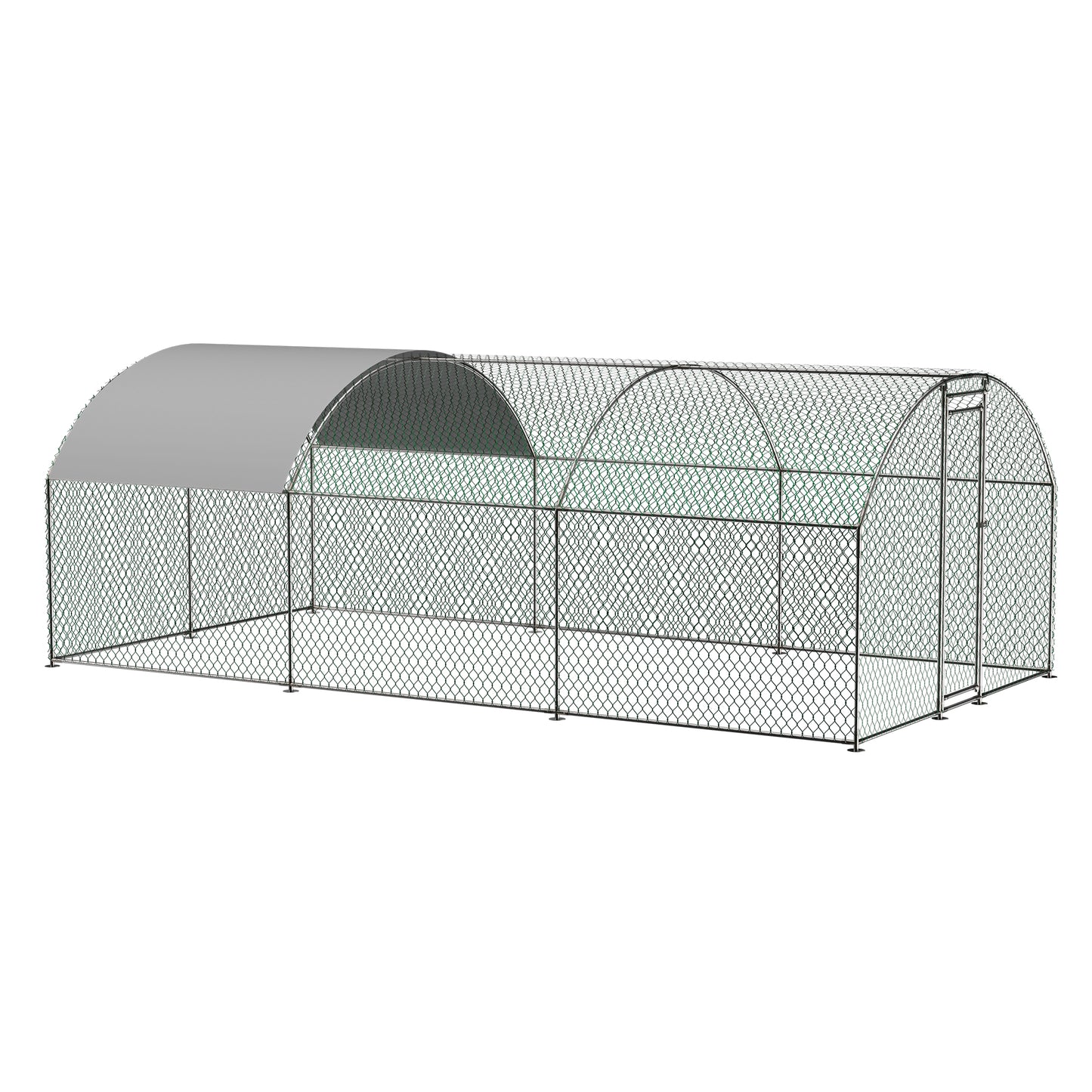 Large dome shaped walk-in fence cage metal chicken coop with waterproof and UV resistant cover, pipe diameter 1 inch