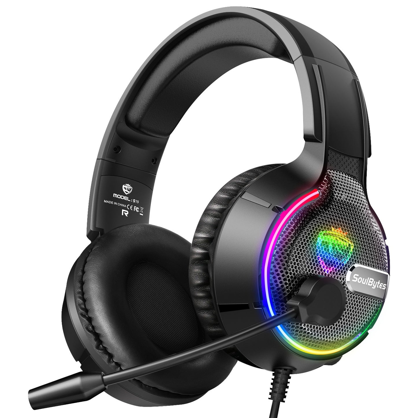 Am Kopf montiertes Gaming-Headset Soulbytes S19 kabelgebundenes RGB-Computer-Headset Anker-Gaming-Headset