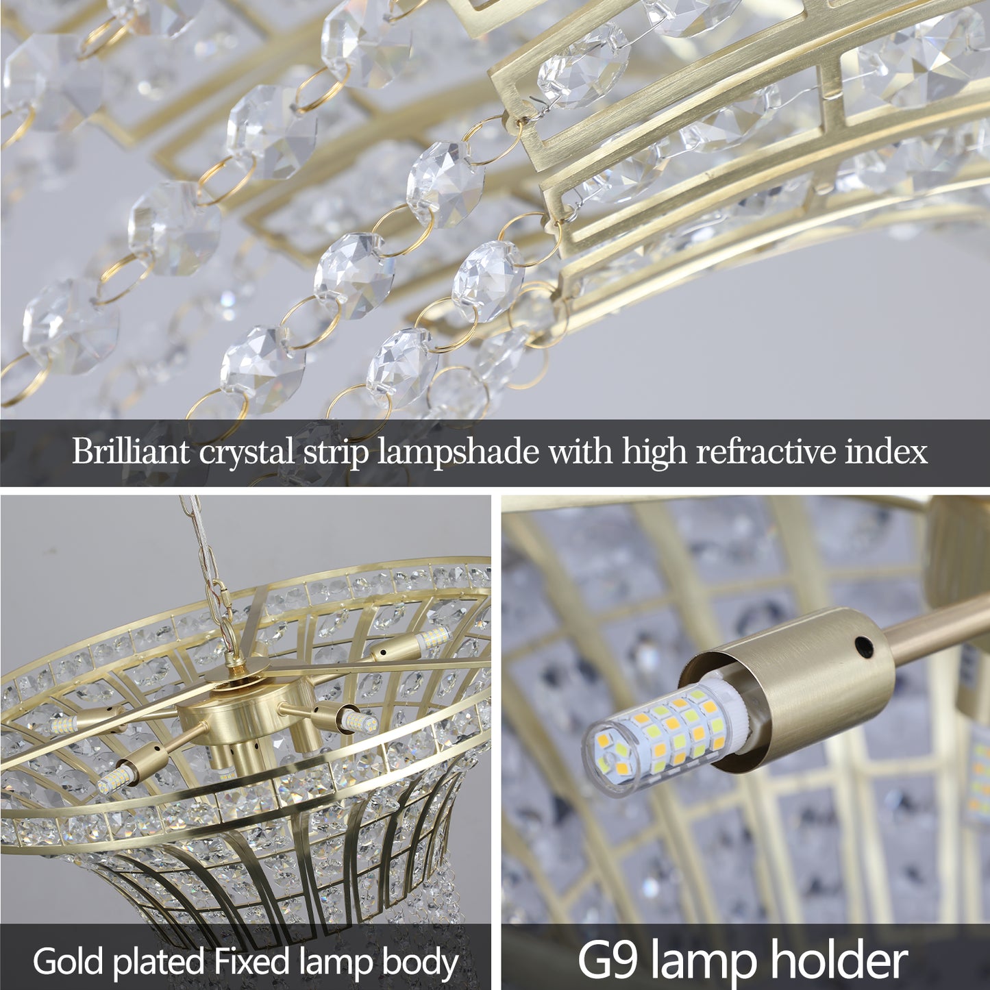 (Same as W1340120181/L5021) 8-Light 23.6" Wide Crystal Waterfall Chandelier (Bulb Not Included)