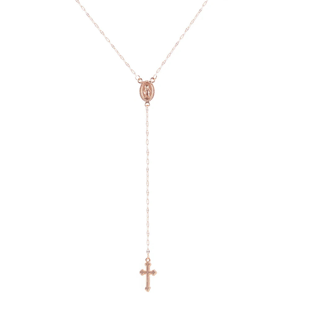 New Fashion Vintage Christian Cross Bohemia Religious Rosary Pendant Necklace For Women Charm Jewelry Gifts