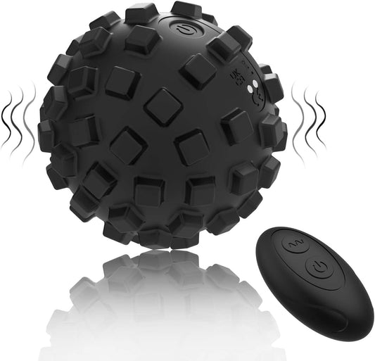 Muscle Max Massage Ball Textured Roller 3.86'' Remote Control for Fitness Targeted Foot Back Shoulder Pain Relief Deep Tissue Ma - NOVADI