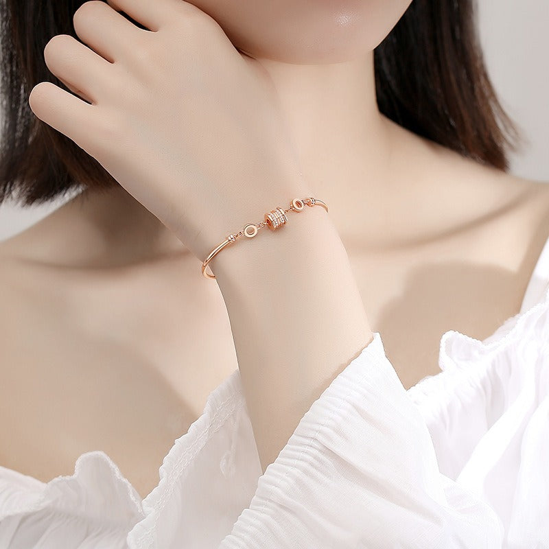 S925 small waist bracelet sterling silver niche design girlfriend rose gold bracelet light luxury gift jewelry