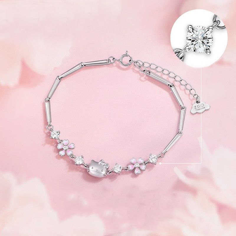 Sakura Hello Kitty Bracelet Women's HelloKitty Simple and Versatile Flower