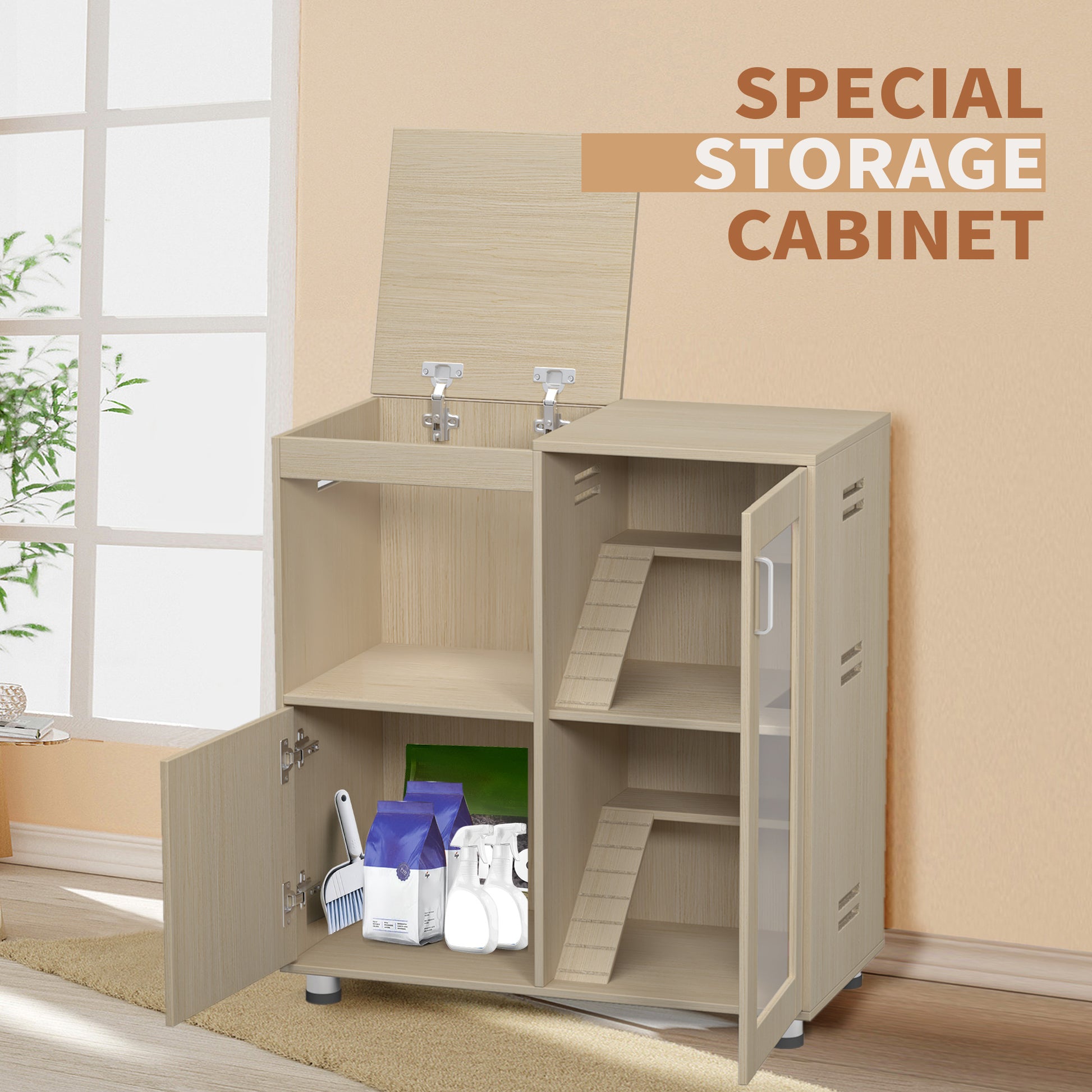 Used for small animal cages with 4 layers of cage wood and window storage cabinets, the top can be opened - NOVADI