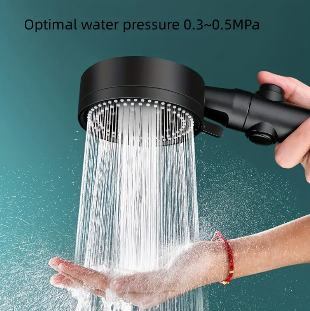 1pc High-Pressure Shower Head, Multi-Functional Hand Held Sprinkler With 5 Modes, 360°Adjustable Detachable Hydro Jet Shower Hea - NOVADI