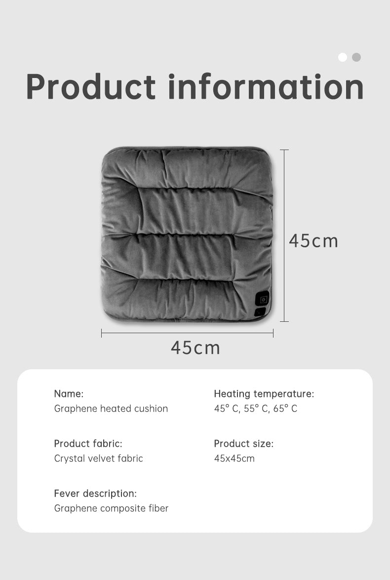 45X45cm USB Heating 3-speed Thermostat Cushion Office Sedentary Car Home Dual-use Winter Warm Physiotherapy Electric Heating Pad - NOVADI