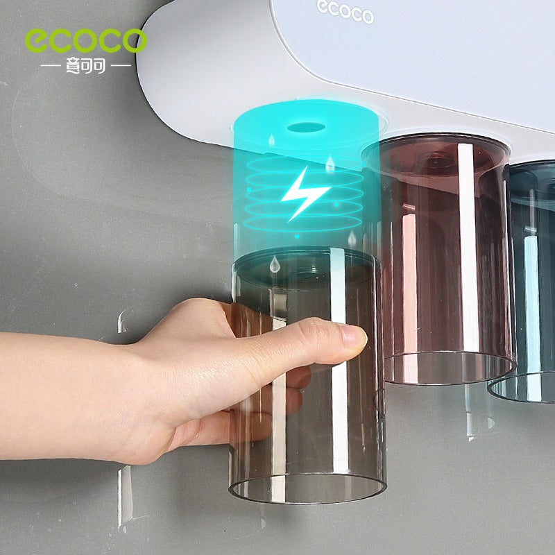 Toothbrush holder wall mounted home mouthwash cup electric non perforated dental tools, dental cylinder set holder - NOVADI