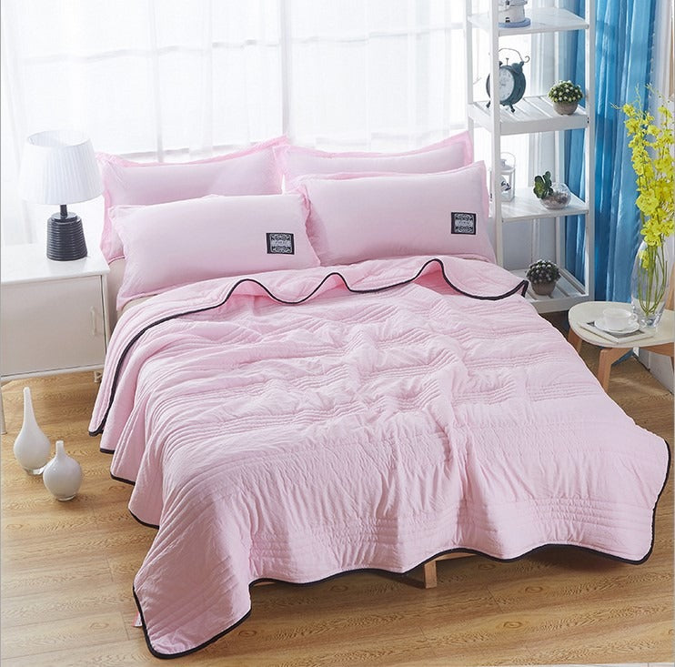 Summer Quilt Air Conditioning Quilt Solid Color Quilted Single and Double Quilt Vacuum Solid Color Summer Cool Quilt - NOVADI