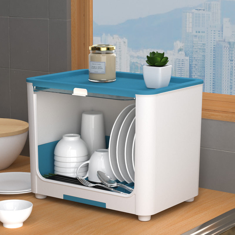 Bowl Rack, Kitchen Storage Rack, Household Double Deck Dustproof Built In Drawer Type Drainage Storage Rack