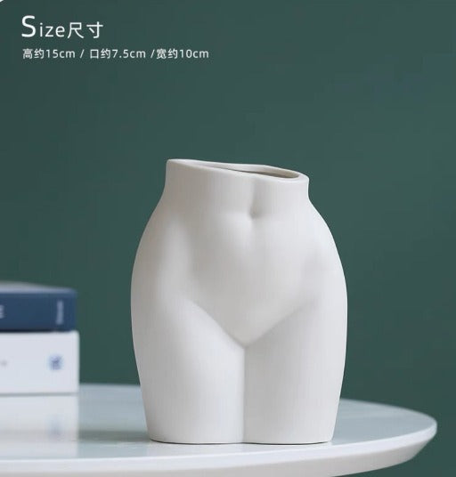 Human Body Shape Flower Vase Nordic Ceramic Flower Pot Home Garden Room Art Decoration