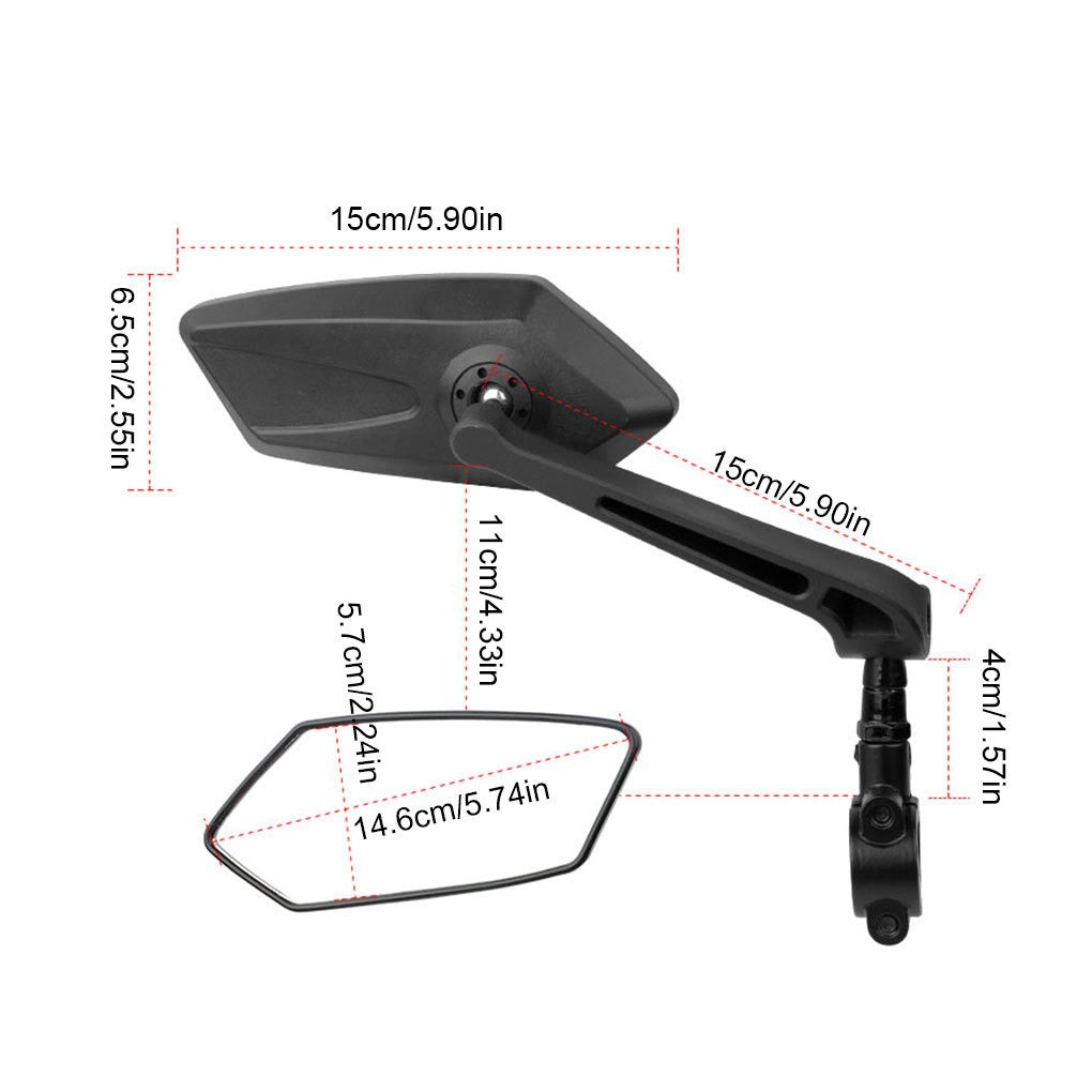 Rearview mirror electric car flat mirror 360 degree adjustable reflector reversing mirror riding accessories - NOVADI