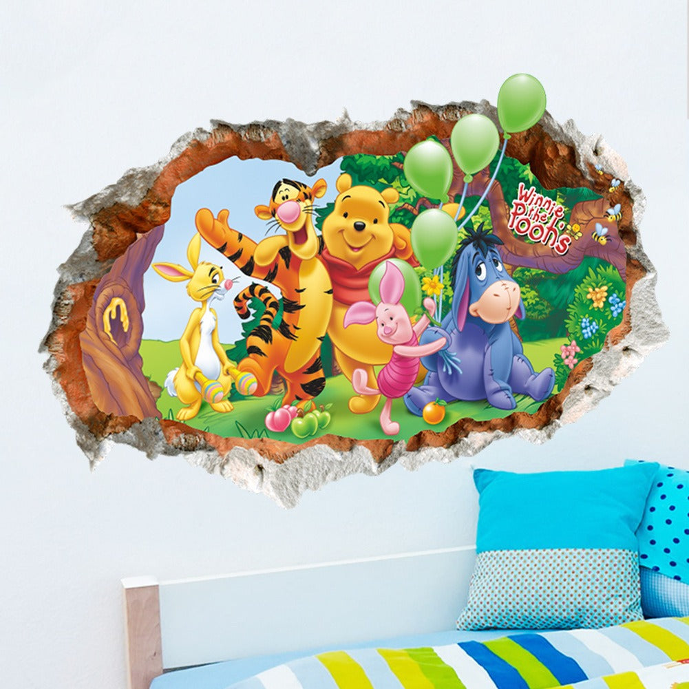 3D gebrochene Wand Kinderzimmer Schlafzimmer Hintergrund Wandaufkleber wasserdicht und abnehmbar