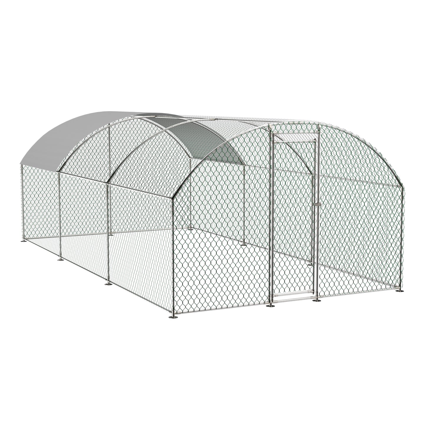 Large dome shaped walk-in fence cage metal chicken coop with waterproof and UV resistant cover, pipe diameter 1 inch