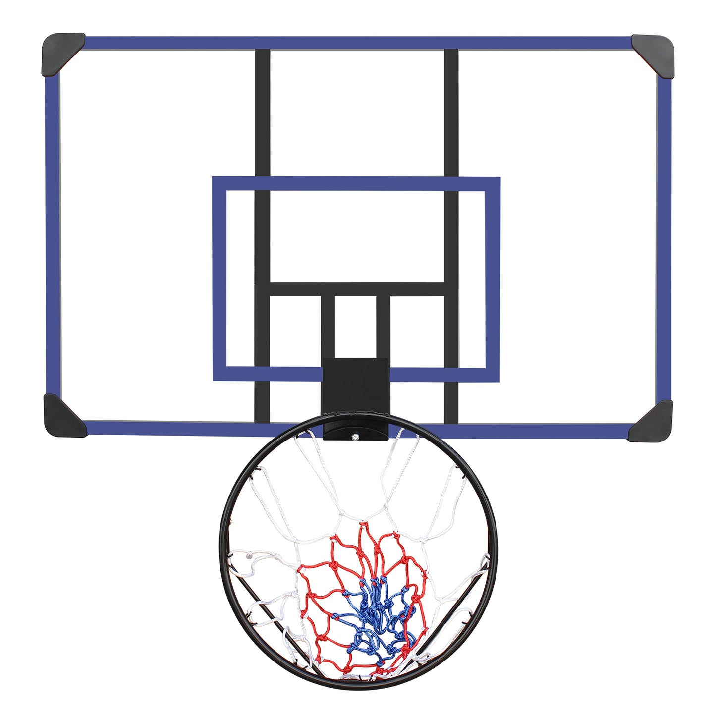 Wall mounted basketball basket, 45 x 29 inch shatterproof back, foldable basketball basket, all-weather mesh fabric