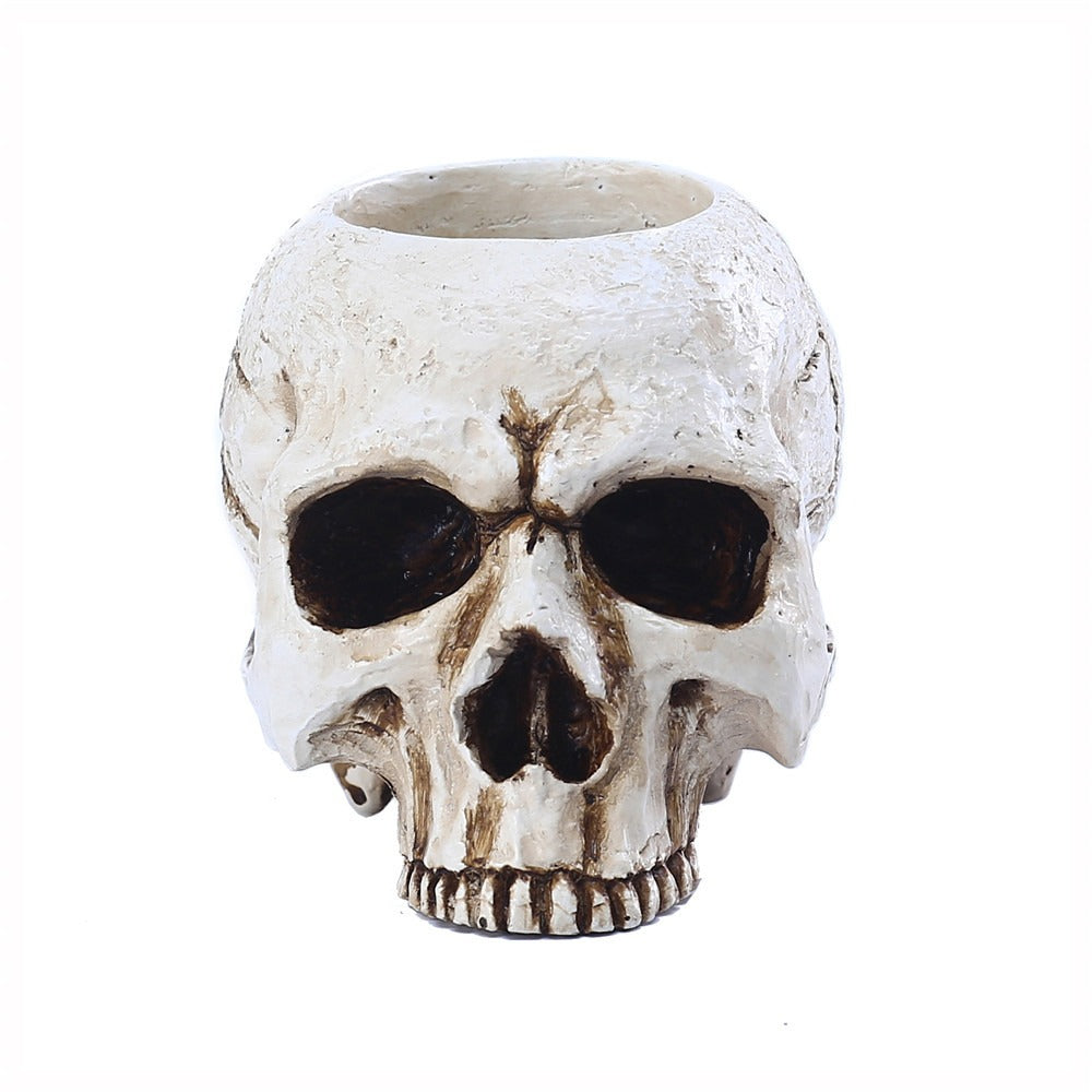 Antique Skull Candle Holder Home Decoration Ornaments Tear Column Candle Base Tea Wax Holder