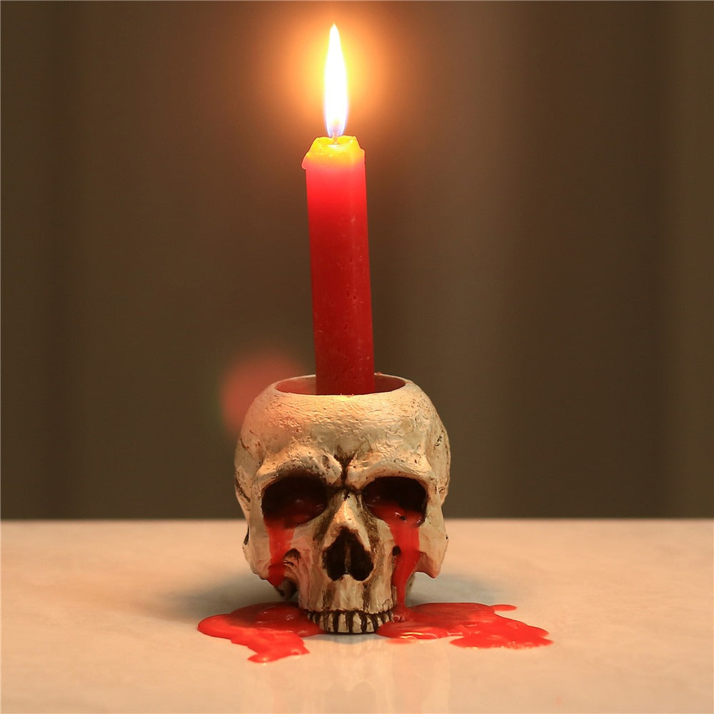 Antique Skull Candle Holder Home Decoration Ornaments Tear Column Candle Base Tea Wax Holder