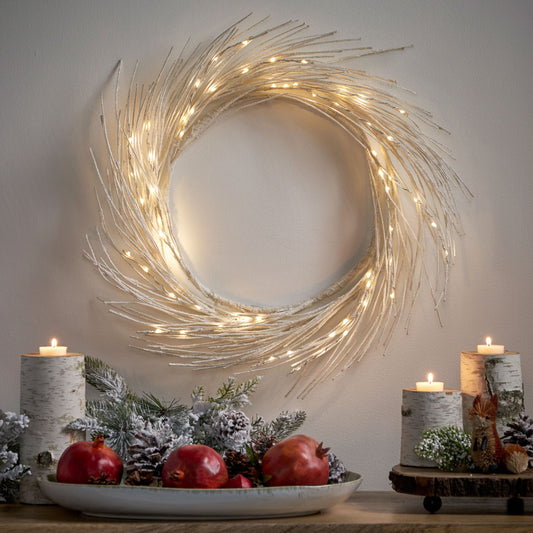 24" PAPER WREATH WITH LED LIGHT