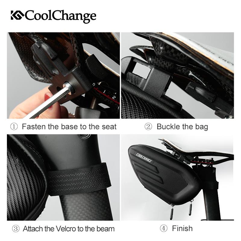 CoolChange Bicycle Saddle Bag Waterproof MTB Bike Rear Reflective Cycling Seat Tail Large  Bike Accessories