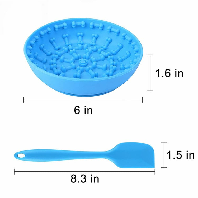 Pet slow feeding bowl Pet food utensils Cat and dog anti-choking slow feeding suction cup non-slip silicone slow feeding bowl