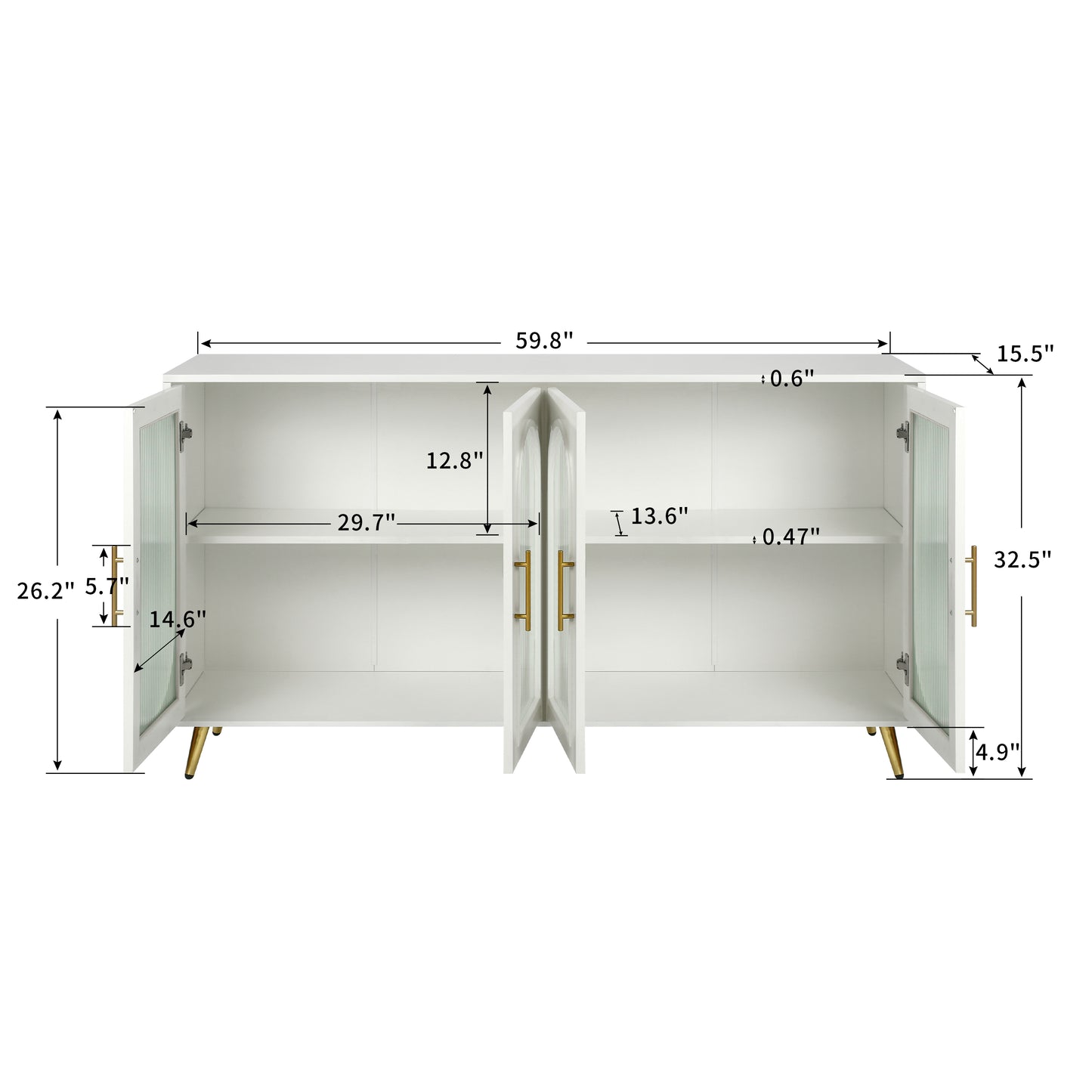 TV Stand for 65+ Inch TV, Wood TV Stand with Storage Cabinet & Adjustable Shelves, Media TV Console for Living Room Bedroom