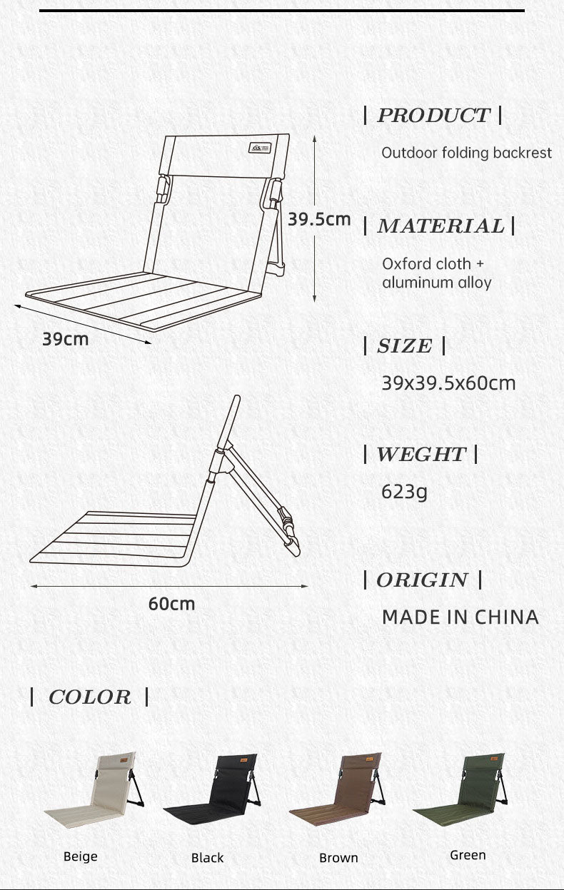 Outdoor camping backrest cushion chair portable folding chair tent leisure chair balcony park lawn picnic chair - NOVADI