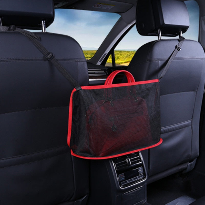 Car Net Pocket Handbag Holder Universal Multifunction Car Organizer Seat Gap Storage Mesh Pocket Interior Accessories - NOVADI