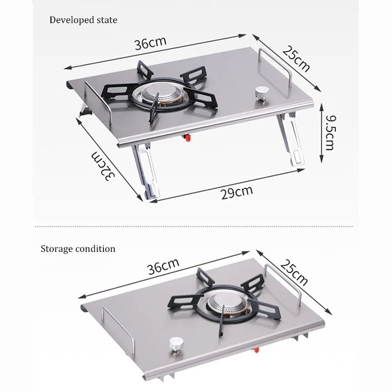 Camping-Gaskocher, faltbarer IGT-Gaskocher, 4000 W, Edelstahl, Camping-Tischkocher, tragbarer Picknick-Desktop-Ofen im Freien