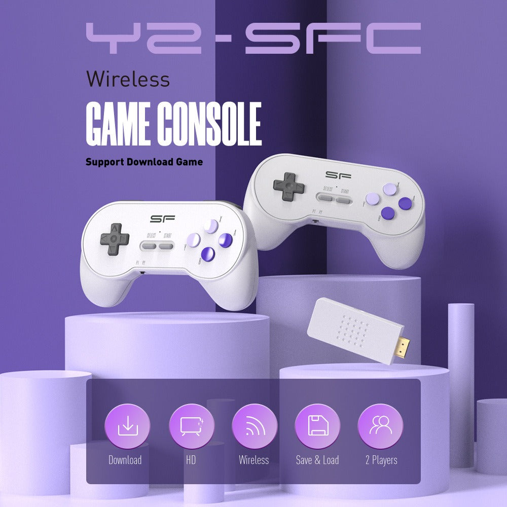 SFC Classic Retro Gaming Console Super SNES Wireless Doubles HD Gaming Console Y2 SF Mini Gaming Console - NOVADI