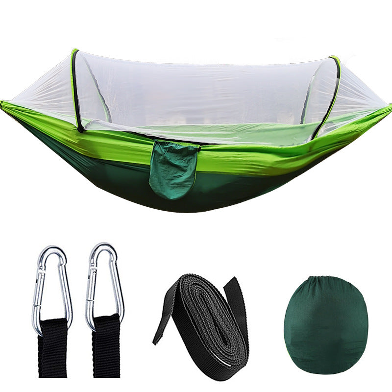 Automatische Schnellöffnung Moskitonetz Hängematte Outdoor Camping Pole Moskitonetz Hängematte Anti Roll Nylon Hängematte